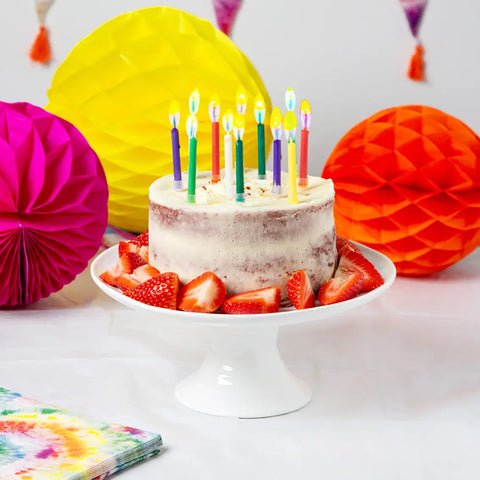 Geburtstagskerzen mit farbiger Flamme — 12er Pack / Talking Tables