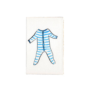Klappkarte "Babygro Stripes Card blue" / Scribble & Daub