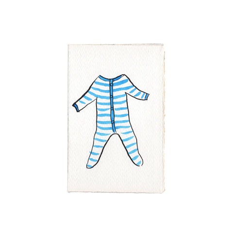 Klappkarte "Babygro Stripes Card blue" / Scribble & Daub