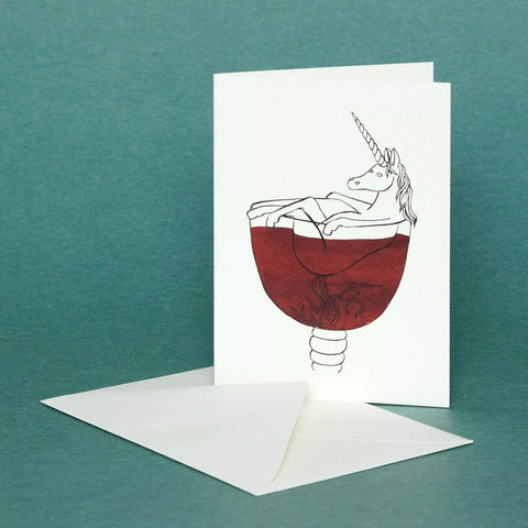 Grußkarte „Einhorn Wein“ / EllGee