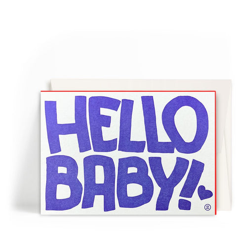 Geburtskarte "Hello Baby!" blau / Letterpress Gestalten