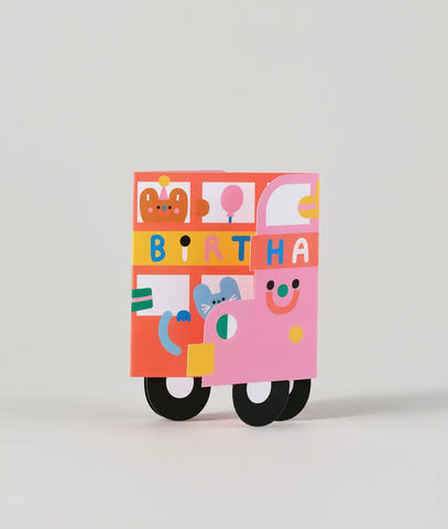 Fold-Out-Karte "Birthday Bus"/ Wrap