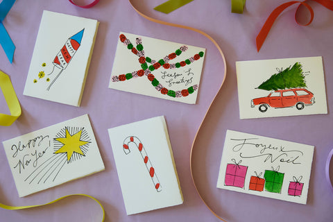 Weihnachtskarte "Garlands" / Scribble & Daub