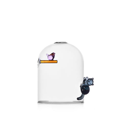 Windlicht "Katze und Vogel" / Ichendorf