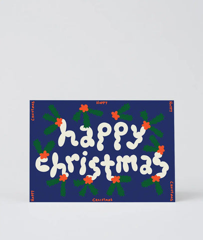 Weihnachtskarte "Happy Christmas Holly" / Wrap