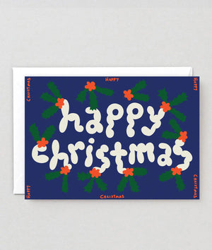 Weihnachtskarte "Happy Christmas Holly" / Wrap