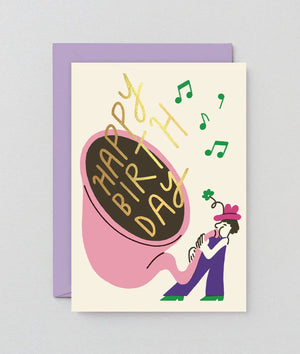 Glückwunschkarte "Happy Birthday Tuba" / Wrap