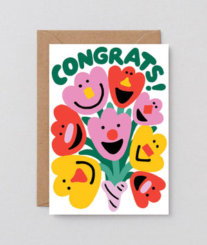 Grußkarte „Congrats Flowers“ / Wrap