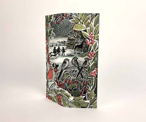 Weihnachskarte "Holly Hedge & Home " / Angela Harding