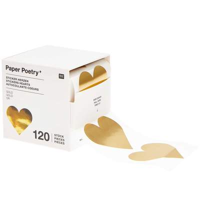 Sticker "Herzen" Gold / Paper Poetry