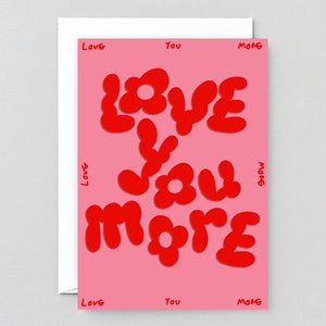 Grußkarte mit Prägung „Love You More“ / Wrap