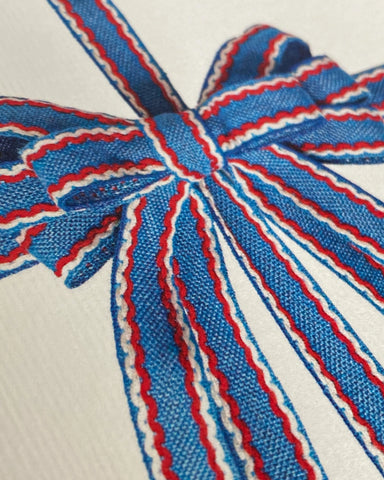 Grußkarte "Ribbon Blue-Red-White" / Canonbury-Press