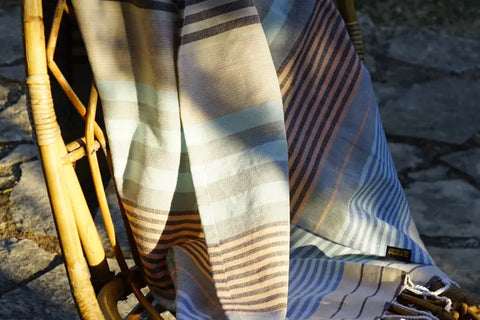 Hamamtuch aus Bio Baumwolle "Sud Waves" / Karawan Authentic