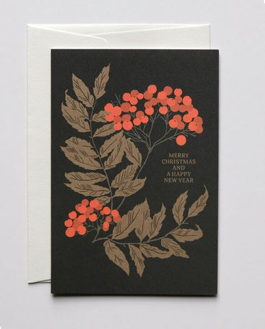 Weihnachtskarte "Golden Leaves" / Haferkorn & Sauerbrey