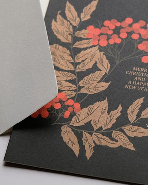 Weihnachtskarte "Golden Leaves" / Haferkorn & Sauerbrey