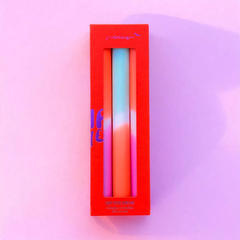 Dip Dye Stabkerzen-Set "Apple Crisp" / Pink Stories