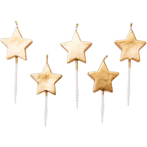 Geburtstagskerzen „Sterne Gold" 5 Stück / Rico Design