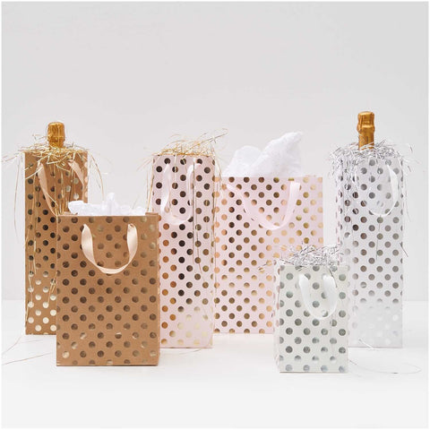 Flaschentüte „Natur Punkte Gold“  /  Paper Poetry