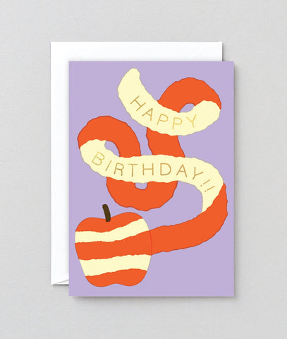 Grußkarte „Happy Birthday Apple“ / Wrap