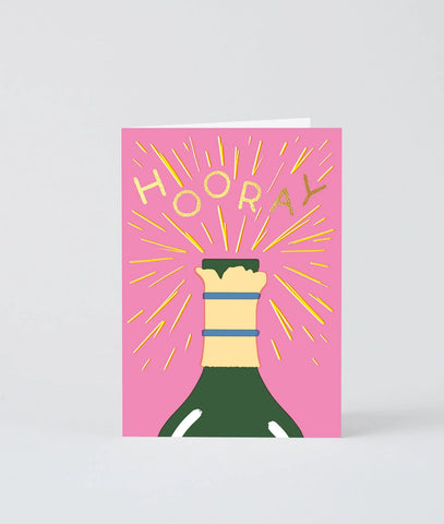 Grußkarte „Hooray Champagne“ / Wrap