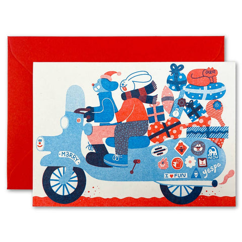 Weihnachtskarte "Scooter"