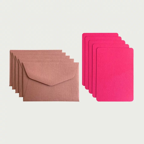 Mini-Karte mit Umschlag "Neon-Pink" 5-er Set / Le Typograhe