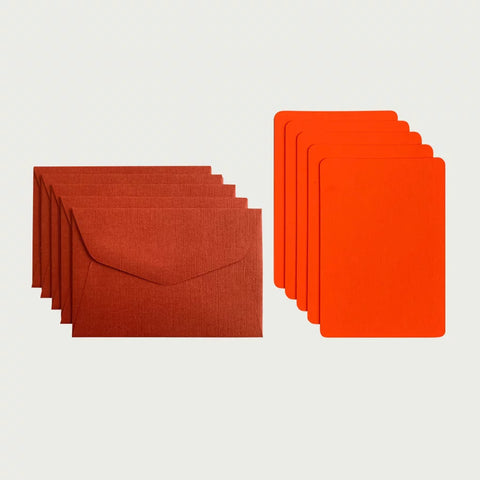 Mini-Karte mit Umschlag "Neon-Orange" 5-er Set / Le Typograhe