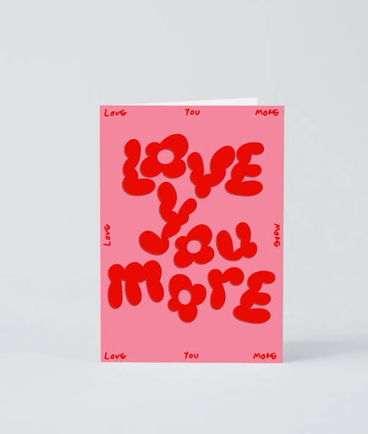 Grußkarte mit Prägung „Love You More“ / Wrap