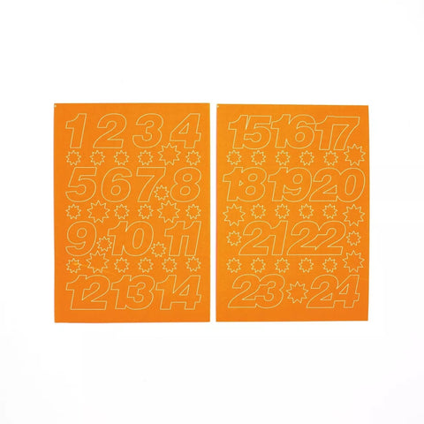Adventskalender Zahlen Sticker 1-24