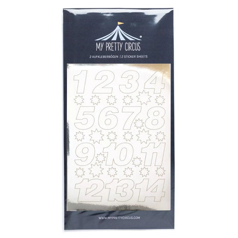 Adventskalender Zahlen Sticker 1-24