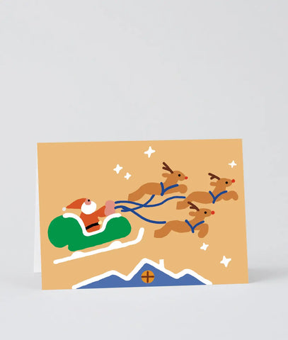Weihnachtskkarte „Santa and Sleigh" / Wrap