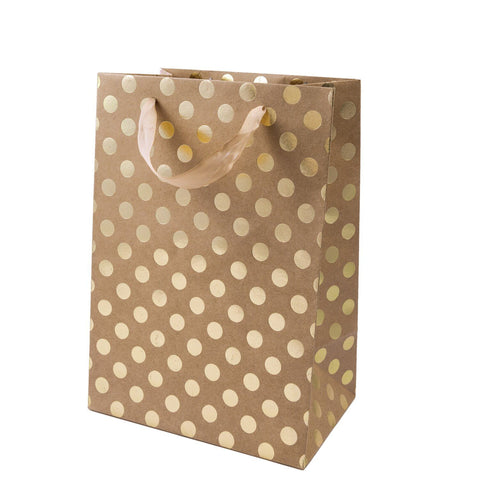 Geschenktüte „Natur Punkte Gold“ / Paper Poetry