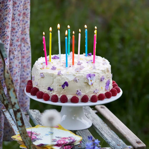Lange Geburtstagskerzen in Regenbogenfarben, 16 Stück / Talking Tables