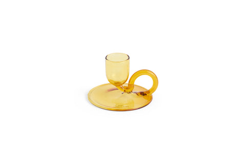 Kerzenständer "Tiny Candleholder Curved" yellow / Hay