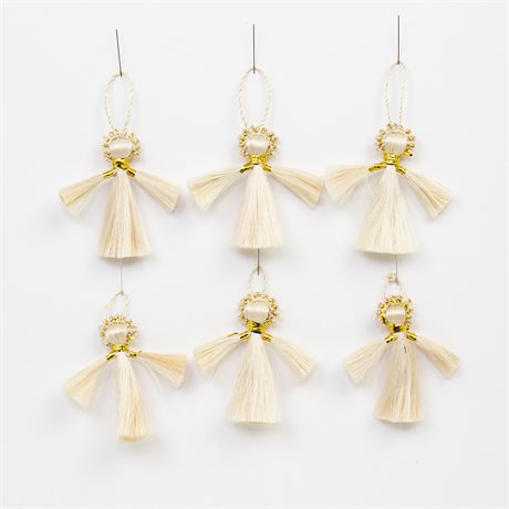 Engelanhänger "Jute" 6-er Set / Afroart
