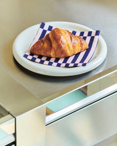 Serviette "Dinner Pattern Napkin" Stripe lightpink, dark blue  / HAY
