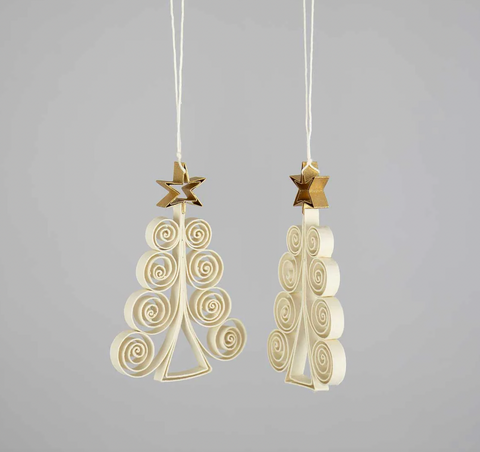 Papieranhänger " Quilled Christmas Tree" 2-er Set /  A World of Craft
