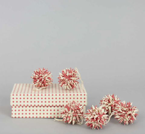 Weihnachtsanhänger "Kotte Mini" Rot-Weiß 6-er Set/  A World of Craft