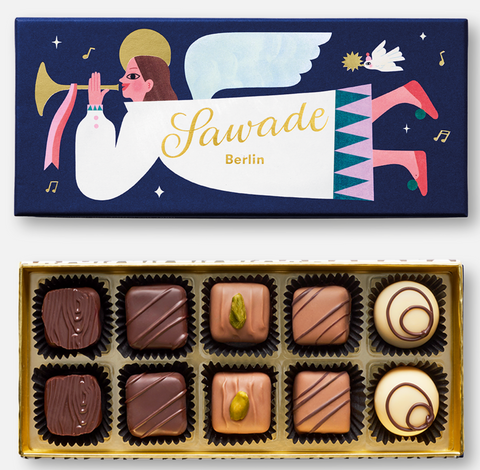 Pralinenmischung "Engel" mit 10 alkoholfreien Pralinen und Trüffeln / Sawade
