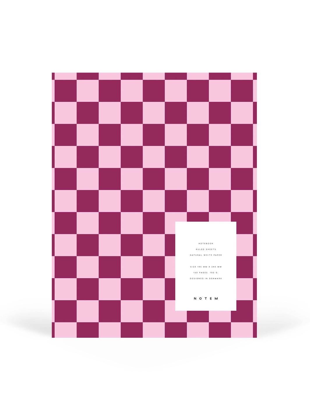 Spiral Notebook "Nela" Large Bordeaux Check / Notem