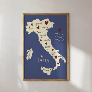 Poster “Italien Karte“ DIN A3 / Studio Dolci