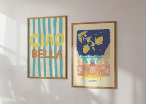 Poster blau “Ciao Bella“ DIN A3 / Studio Dolci