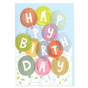 Karte „Happy Birthday Balloons“ / Raspberry Blossom