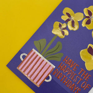 Karte „Have the Happiest of Birthdays“ / Raspberry Blossom