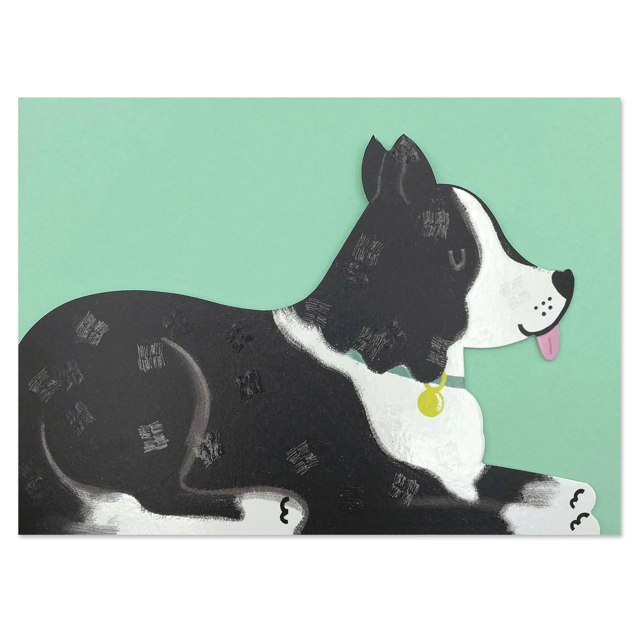 Karte „Border Collie Cut-Out Dog“ / Raspberry Blossom