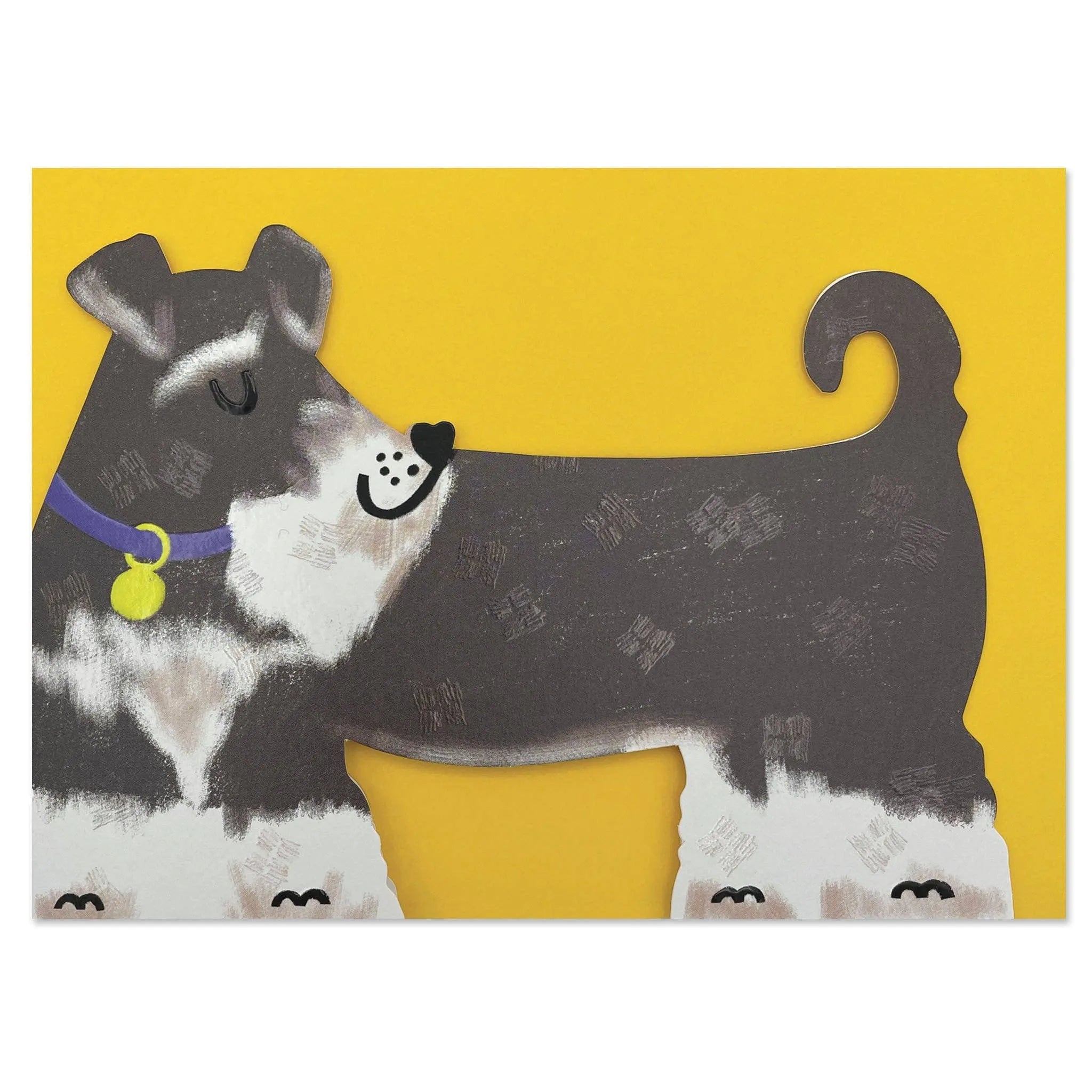 Karte „Schnauzer Cut-Out Dog“ / Raspberry Blossom