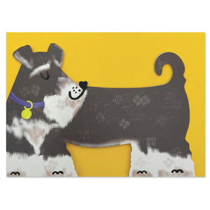 Karte „Schnauzer Cut-Out Dog“ / Raspberry Blossom