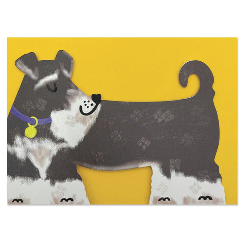 Karte „Schnauzer Cut-Out Dog“ / Raspberry Blossom