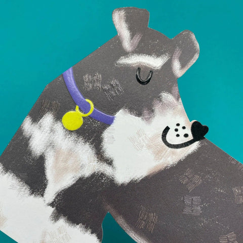 Karte „Schnauzer Cut-Out Dog“ / Raspberry Blossom