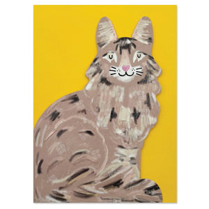 Karte „Maine Coon Cut-Out Cat“ / Raspberry Blossom